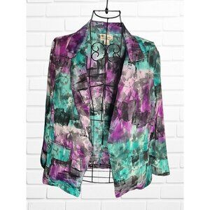 Pretty Rebellious Womens S Blazer Jacket Dark Blue Purple Watercolor Mermaidcore